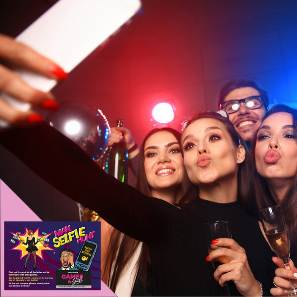 Selfie Hen Party Scavenger Hunt Challenge Game Cards - Hen Party Games Photo Challenges & Dares