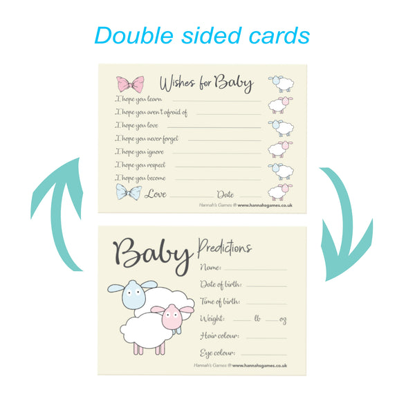 Baby Shower Prections and Wishes Cards Game- Keepsake Advice to newborn