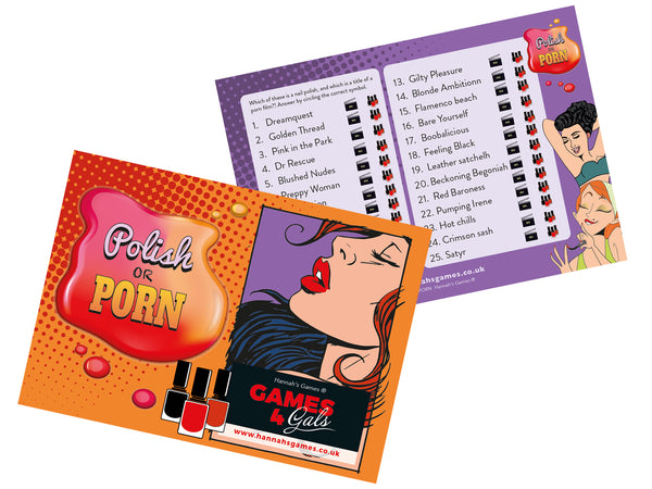 Polish or Porn Hen Party Game - Lacquer or Loving