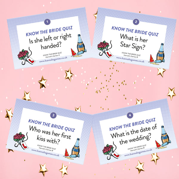 Know the Bride Hen Party Game Cards
