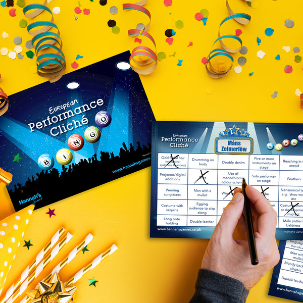 Funny Cliche Eurovision Bingo Party Game for Song Contest