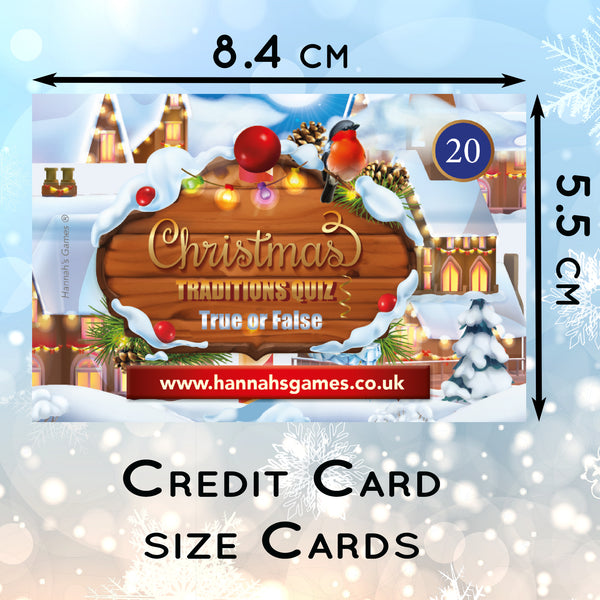 Christmas Traditions Game - True or False Xmas Games Cards