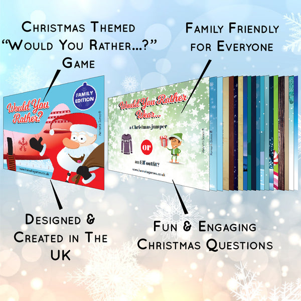 Xmas Would you Rather Cards - Christmas Games for Families & Childrens Eve Box Fillers