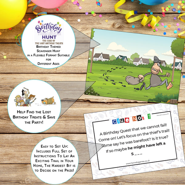 Birthday Treasure Hunt Game - Birthday Party Games for Kids
