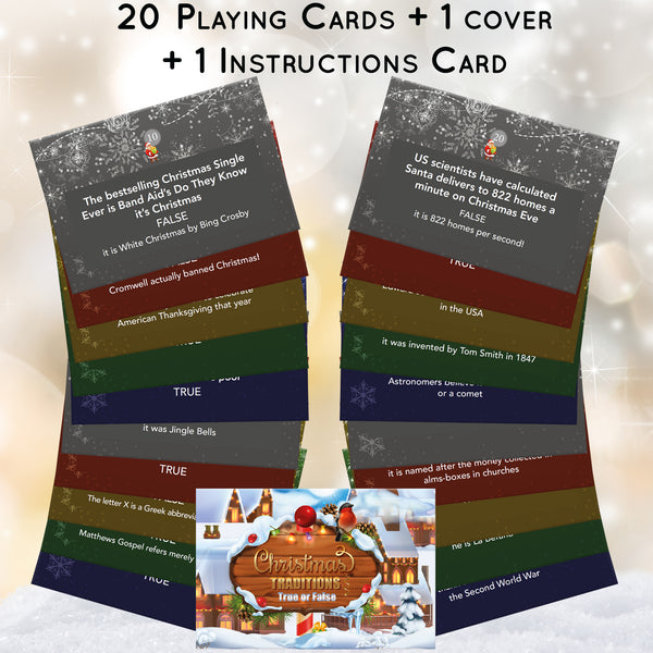 Christmas Traditions Game - True or False Xmas Games Cards