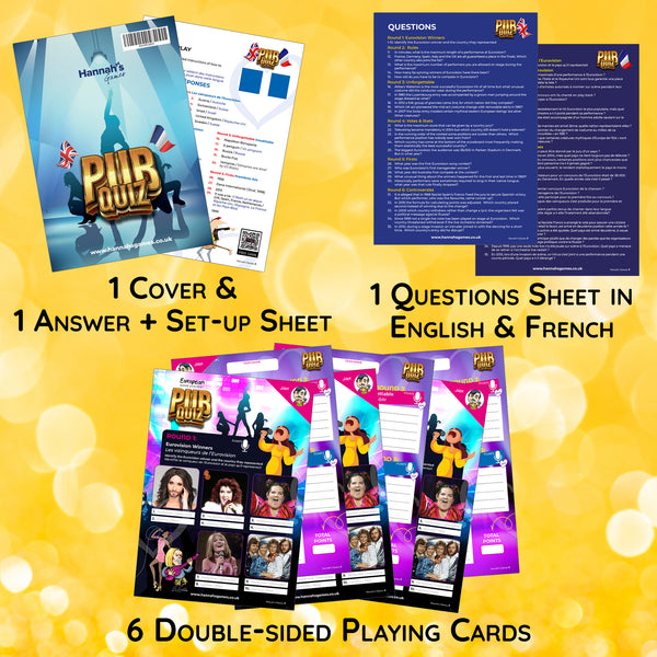 Eurovision Song Contest Trivia Quiz Party Game Pack