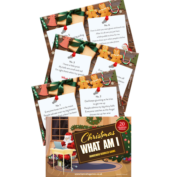 Xmas What Am I Game Innuendo for Adults - Adult Christmas Games Gifts & Activities