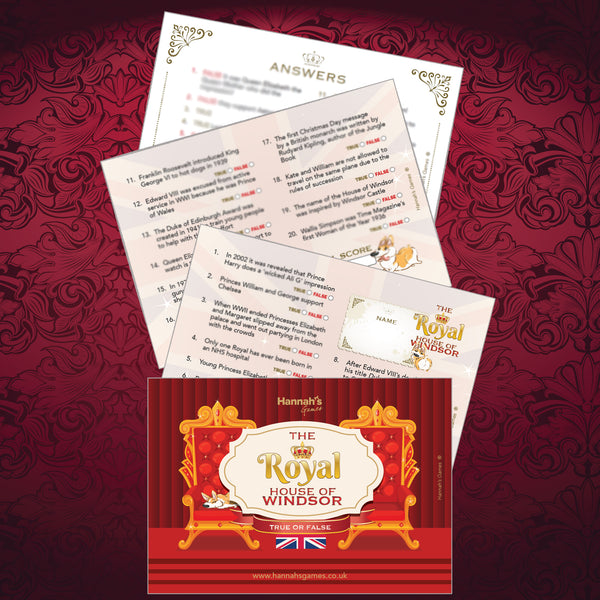 King's Coronation True Or False Quiz Game Pack - Charles III Royal Games Trivia