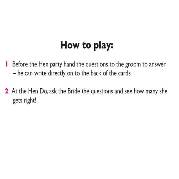 Mr and Mrs Classic Hen Party Game