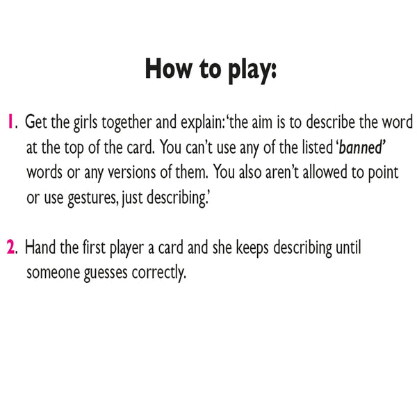 Don't Say It Hen Party Game - Banned Words describing fun