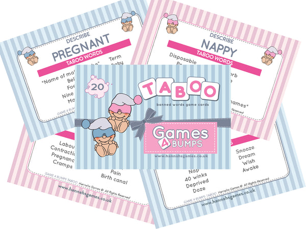Taboo Guess The Word Baby Shower Game from Hannah's Games