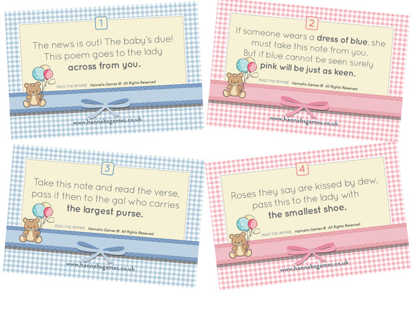 Pass the Rhyme Baby Shower Game